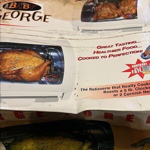 George White Countertop Rotisserie Oven with Black Interior